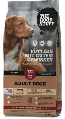 The GOODSTUFF Rind (Adult) 2,5 kg | Hochwertiges Hundetrockenfutter getreidefrei | Mit frischem Rindfleisch | Hundefutter trocken für ausgewachsene Hunde | Ausgewogenes Trockenfutter für Hunde
