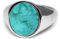 Herren Ring Siegelring mit Stein Türkis 925 Silber massiv rund oval glänzend poliert | Männerschmuck aus Deutschland mit Geschenkbox (68)