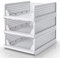 Yorbay Schubladenbox, 3er Set, Stapelbare Kleiderschrank Organizer, Regal Aufbewahrungsbox, Trennwand Stapelschubladen für Kleidung Küchen Schlafzimmer, Weiß