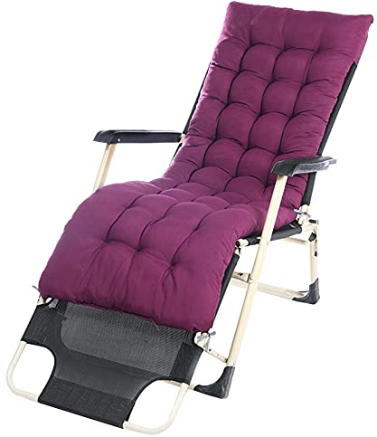 Colorful Liegestuhl Baumwolle Sitzkissen, 160X50CM, Gartenstuhl Auflage Relaxsessel Sitzpolster, Nicht leicht zu verformen,Weich und bequem Lounger Cushion für Liege Gartenmöbel Patio (Lila)
