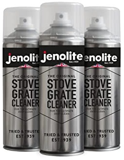 JENOLITE Stove Grate Cleaner | 3 x 400ml | Removes Fingerprints, Soot, Ash, Carbon, Grease & Tar - Ideal For Woodburners/Stoves, Fireplaces & BBQs