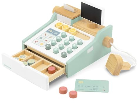 Beeloom - Naturholzkasse, My Little Business, Kinderspielzeug, symbolisches Spielset für Kleinkinder und Babys, Scanner und Zubehör
