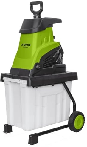 VITO Broyeur de végétaux 2500W Bac 45 litres Branches 45mm Elagage Jardinage Taillage