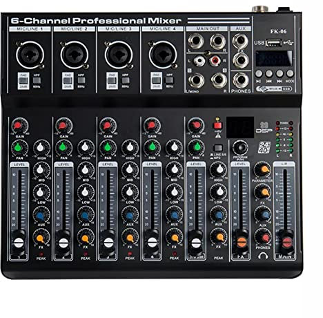 HMTE DJ Mixer Digital Display 99 DSP FX Audio Mixer Interface Audio Bluetooth DJ Mixing Console Controller Karaoke Recording Studio Monitor for Party Studio