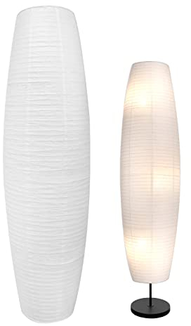 Papier Lampenschirm Reispapier Stehlampe Standleuchte Schirm Stofflampenschirm Tischlampenschirm Ersatzlampenschirme für Schlafzimmer Wohnraumlampe Stehleuchte Tischlampe Dekoration (Weiß)