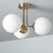 LEDKIA LIGHTING - Deckenleuchte Moonlight Brass | Metall und Glas | 3 Strahler für vielseitige Räume | E27-Fassung | Gleichmäßige Lichtstreuung, Weiß, Glas