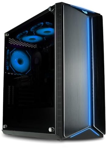 Mantis V2 Gaming Desktop PC (NVIDIA GeForce RTX 4070 Super, AMD Ryzen 7 5700X Prozessor, 32GB DDR4 RAM, 1TB NVMe Gen4 SSD + 3TB HDD, WiFi + BT, Windows 11 Home) - RGB Gamer Computer Tower