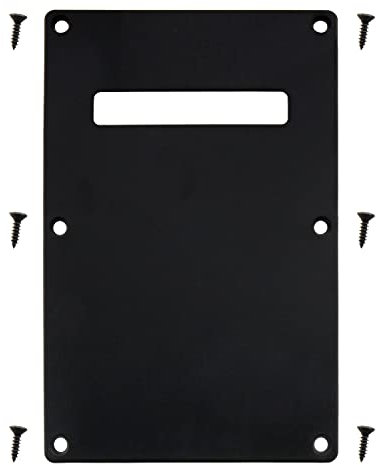 Gitarren-Rückplatte LUORNG 1 Set, schwarze E-Gitarren-Rückplatte, Halsplatte für E-Gitarre, Hohlraum-Tremolo-Abdeckung, Plektrumschutz mit 6 Schrauben für ST-SQ-E-Gitarre