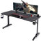 Devoko Bureau Gaming 140 x 60cm, Grande Surface de Table Gaming Ergonomique,Stable Bureau Gamer en Forme de T avec Rangement pour Câbles, Crochet pour Casque, Porte-Gobelet et Tapis de Souris