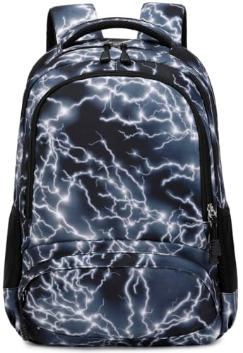 Jungen Schultasche Teenager Schulrucksack Jugendliche Rucksack Schule Daypacks Kinder Groß Schulranzen Wasserdicht (02-Schwarz)