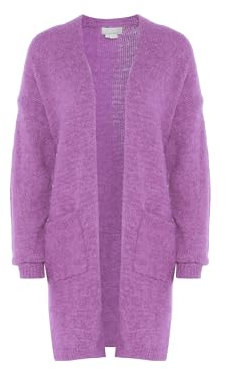 Jalene Cardigan Lungo A Righe alla Moda Donna Nylon Viola Taglia XS/S Maglione, Lilla
