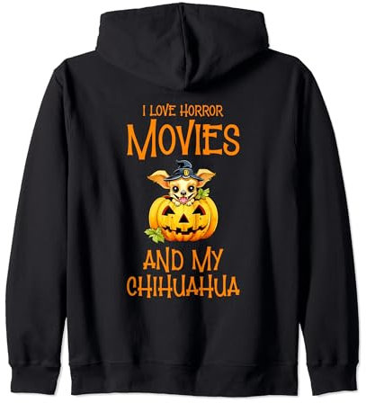 Ich liebe Horrorfilme Halloween Party Tag Trick or Treat Hunde Kapuzenjacke