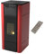 Termostufa Idroventilata Flora 20 Bordeaux 19,27 kW 4 Stelle 188 m2 riscaldabili On Fire Line (Stufa + Telecomando)