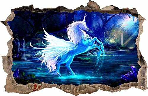 Wandtattoo Rissig DIY Fototapete WANDAUFKLEBER Loch In Der Wand Pegasus Wall Decor Sticker Decal 70x100CM