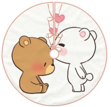 Orso bianco orso marrone elegante base albero di Natale – decorazioni natalizie per casa e ufficio ideale per le vacanze