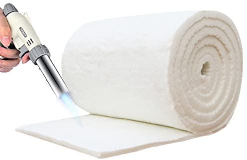 Keramikfasermatte, Hochtemperatur Isolierung Feuerfestes Baumwolldecke Isolationsbaumwolle 1400° C, Aluminiumsilikat Nadel Feuerbeständig Ware 1000 Mm X 610 Mm, Feuerfeste Baumwolldecke