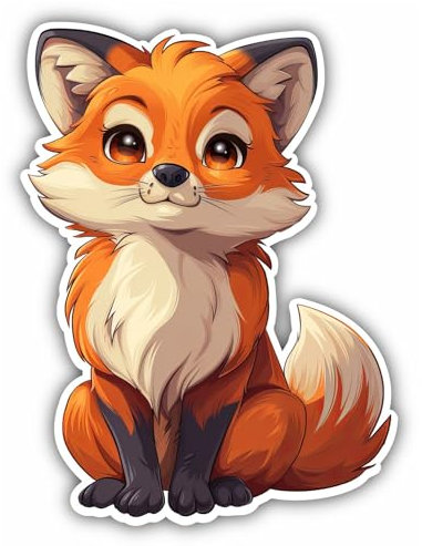 Samunshi® Süßer Kawaii Fuchs als Aufkleber Anime Car Tier Decal Sticker für Mofa Fahrrad Roller oder Auto Sticker Fahrrad Mtb Mountainbike Rennrad Comic Cartoon Retro 11x15cm