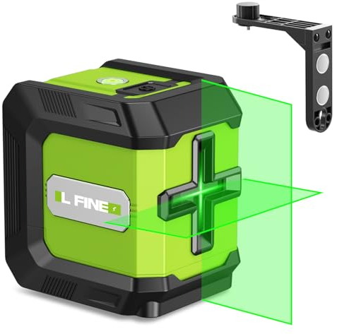 Laser-Nivelliergerät, grün, 360, selbstnivellierend, Laser-Kreuz, horizontal und vertikal, IP54, wasser- und staubdicht mit Halterung, für Baustelle