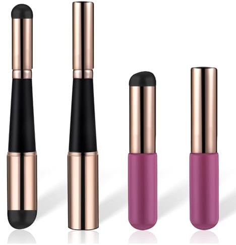 Tyqour 2Pcs Silicone Lip Brush Applicator Double-Headed Reusable Lip Mask Applicator Portable Lipstick Applicator Brushes Beauty Tool Kits for Lip Balm, Lip Gloss, Lip Stick and Concealer