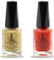 (2Pcs Set) Henna Infused Halal Nail Polish Water Permeable Nail Polish Vegan Long lasting Nail polish (Imperial Red, Satin Gold)