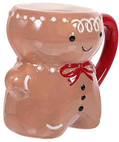 CRILSTYLEO Colección De Tazas Navideñas Con Encantadoras Figuras De Hombrecitos De Jengibre Y Elegantes Tazas De Café De Cerámica