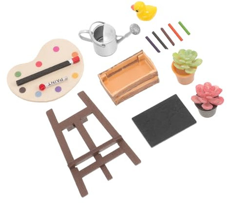 Accessoires De Maison De PoupéE Miniature Kit d'art De Peinture DéCoration ScèNe De Croquis pour DéCor, Jouet Interactif Parent-Enfant, MatéRiau Plastique, Couleurs Assorties, 3.3 * 2 * 1.5cm