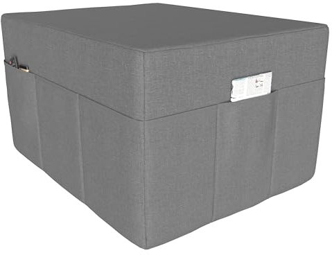 POKAR Husse für 3-teilige Faltmatratze Camping Matratze Gästematratze Feldbett Klappbett Gästebett Bodenmatratze Schlafmatratze 80 x 195 x 15 cm, Grau