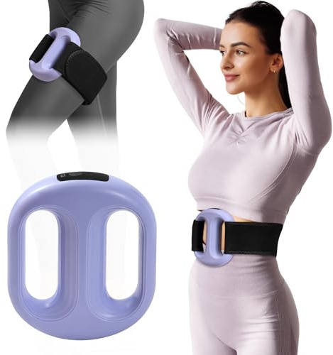 BoxactionsS Vibration Plate for Lymphatic Drainage & Weight Loss - Portable Cordless Handheld Massager with 8 Levels, Mini Full-Body Fascia Ring with Belt - Gift for Women (Purple)