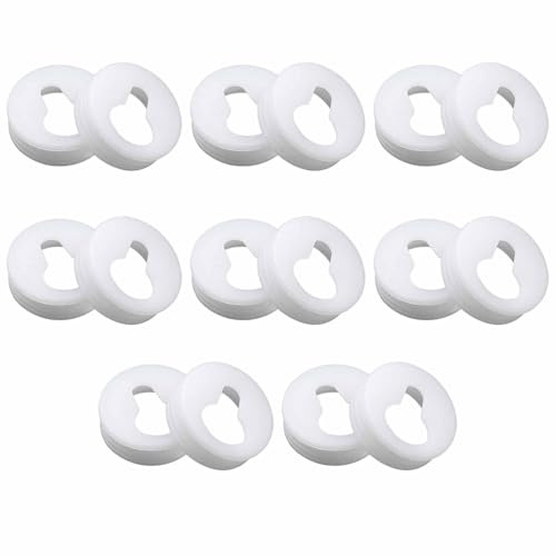 16 Pieces Round Type Keyhole Shelf Brackets Hangers, Screws Plastic Keyhole Hanging Plates, Photo Frame Accessories, Hangers for Picture Frame Hanging