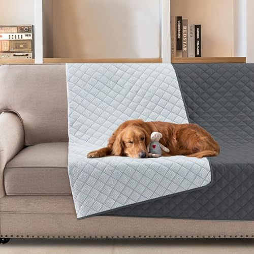 BellaHills wasserdichte Hundedecke Grosse Hunde - 102 x 127cm Outdoor Hundedecke Waschbar, Hundedecke Sofaschutz, Katzendecke Weich, Schutzdecke für Sofa Maschinenwaschbar, Grau