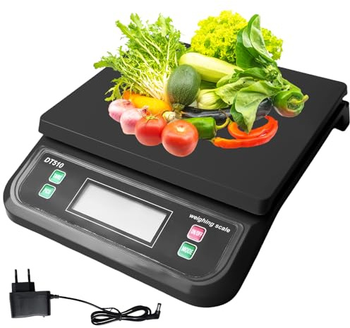 Digitale Paketwaage 30kg, Digitale Küchenwaagen, Waage Küche in 1g Schritten, Digitalwaage mit LCD Display und Tara-Funktion, Lebensmittelwaage für Geschäften, Küchen, Haus, Lager
