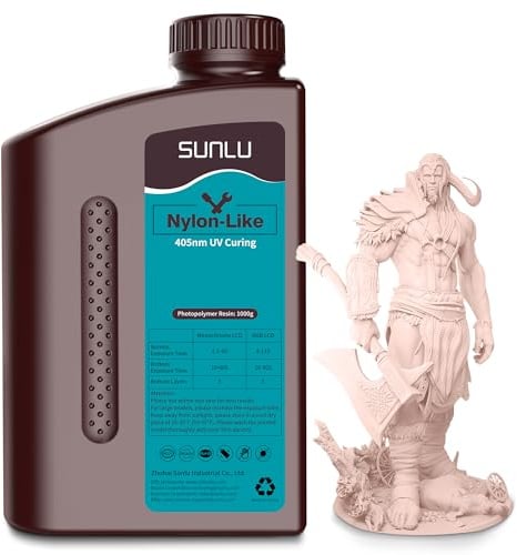 SUNLU Nylon-ähnliches 3D-Druckharz 1KG, hochfestes und langlebiges Photopolymerharz für LCD/DLP/SLA-Drucker, 395-405nm UV-Härtung, ideal für Funktionsteile, Prototypen, 1000G Beige