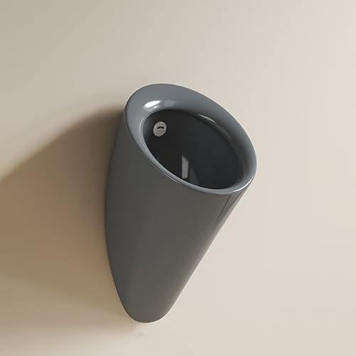Intelligentes Wand-Urinal mit Sensor für Männer, Porzellan Pissoir Gewerbliche Urinale mit Auswaschfunktion für Männer, für Garten Toilette Haus, Camping, Baustelle(Gray)