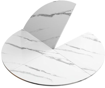 Faltbare Tischplatte, große runde Faltbare Tischplatte ohne Beine, Ersatz-Tischplattes für Innen- und Außenbereich, Terrassentisch.(White,130cm/51.18in)