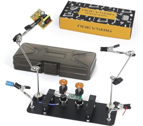 Magnetische Dritte Hand Löt-Halterung aus Metall, Verstellbare Helping Hands Klemme für Elektronik, PCB-Reparatur, DIY & Bastelarbeiten, Dual-Clip