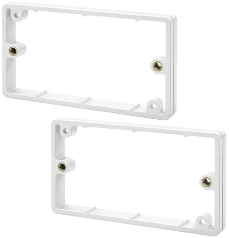 2 PCS 20mm Double Socket Spacer, Light Switch Spacer, Double Socket Surround, Extender for Tiled or Panelled Walls