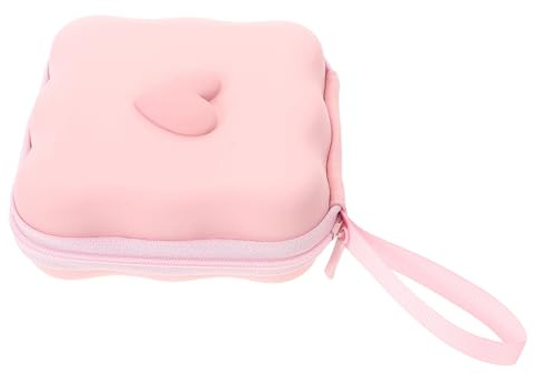 Veemoon Tragbarer Damenbinden Aufbewahrungsbox Eva Kleiner Tampon Organizer mit Fächern Diskrete Hygieneaufbewahrung für Frauen Teenager Schule und Reise Rosa