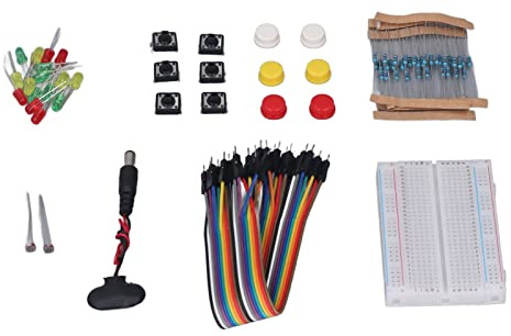 Electronics Starter Development Kit Fun Assortment Component with 400 Hole Breadboard Compatible R3 for Beginners Electrical Experiments DIY Projects