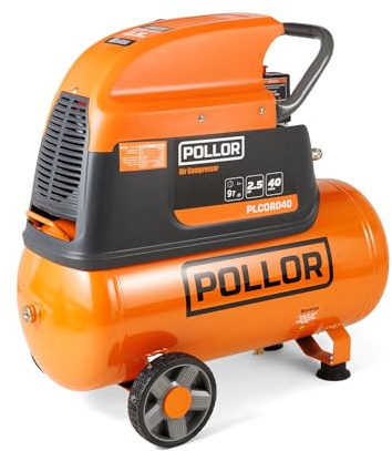POLLOR 40L Air Compressor 8 Bar 9.6 CFM 2.5HP 115psi 40 Litre Tank Direct Drive