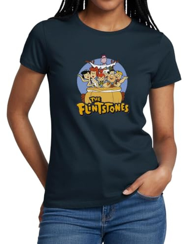 The Flintstones Charaktere Zusammen Im Auto Frauen T-Shirt