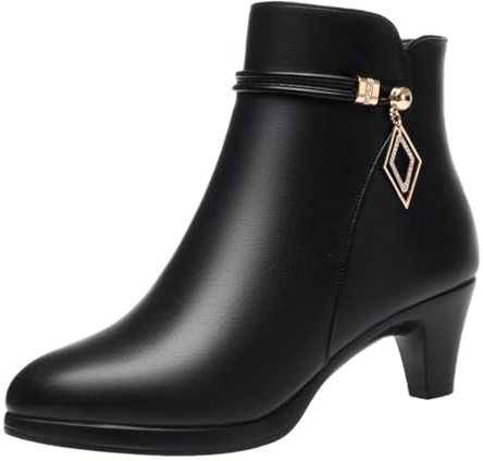 Stivali Donna Antiscivolo Stivaletti con Cerniera Comodo Eleganti Stivaletto Leggero Caldi Robusti Versatili Stivali da Pioggia Autunno Inverno Stivaletti per Esterni Neve Giardino e Trekking