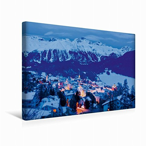 Premium Textil-Leinwand 45 x 30 cm Quer-Format St. Moritz im Oberengadin | Wandbild, HD-Bild auf Keilrahmen, Fertigbild auf hochwertigem Vlies, Leinwanddruck von Werner Dieterich
