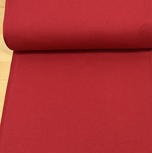MAGAM-Stoffe Laura Bündchenstoff Grobstrick uni Bio Meterware 50cm (07. Rot)