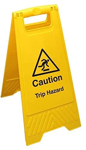 V Safety Caution Trip Hazard - Yellow Double Sided Floor Sign Safety Sign