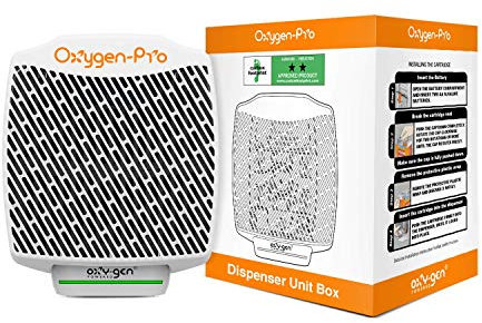 Oxygen-Pro - Fragrance Dispenser, Commercial and Residential Air Freshener and Deodorizer, Wall Mounted, Battery Operated Automatic Dispenser, Odor Eliminator and Fragrancing System (1 Pack)