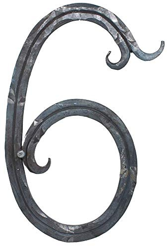 Fenau | Hausnummer 6 | Abmessung 18x10 cm | Material 12x5 mm | Stahl (Roh) S235JR | Hausnummern aus Stahl/Schmiedeeisen/Rustikal, Nummer 6
