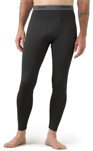 LAPASA Pacco da 2 o 1 Calzamaglie Termica Uomo Fodera in Pile Peso Medio/Pesante Pantaloni Termici Sportivi Strato Base Intima Leggings Caldi Grigio Scuro (Pacco da 1) M