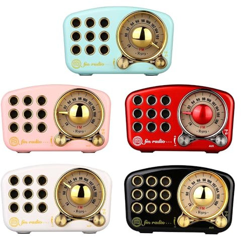 Mini Haut-Parleur Bluetooth Design Rétro et Radio-FM R919-B - Rouge