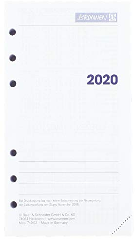 Brunnen 107490220, Tageskalendarium, Zeitplansysteme, 2020, 1 Seite = 1 Tag, SA. + So. auf einer Seite, Blattgröße 9, 3 x 17, 2 cm