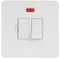 Soho Lighting White Metal Flat Plate 13A Switched Fuse Connection Unit with Neon Wht Ins Screwless